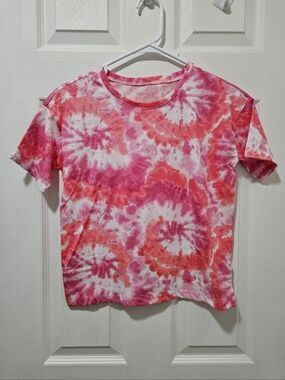 Place Pink & White Tie-Dye Short Sleeve Crewneck Tee